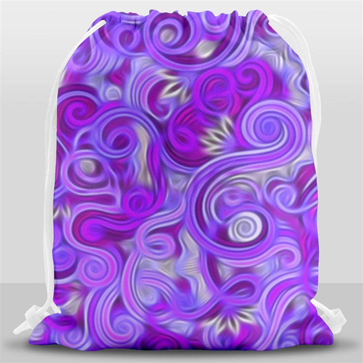 Lavender Swirls Drawstring Bag (Large)
