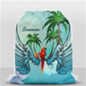 Summer Design With Cute Parrot And Palms Drawstring Bag (Small) View1