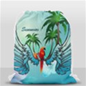 Summer Design With Cute Parrot And Palms Drawstring Bag (Small) View2