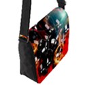 Black Skulls On Red Background With Sword Flap Messenger Bag (S) View2