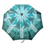 Snowboarder With Snowboard Folding Umbrellas
