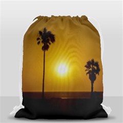 Sunset Scene At The Coast Of Montevideo Uruguay Drawstring Bag (small)