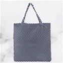 Blue and White Chevron Wavy Zigzag Stripes Grocery Tote Bags View2