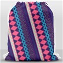 Purple And Pink Retro Geometric Pattern Drawstring Bag (Large) View2