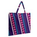 Purple And Pink Retro Geometric Pattern Zipper Large Tote Bag View2