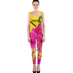 Cute Pink Flower Onepiece Catsuit