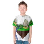 Low Poly 3d Render Polygon Kids  Cotton Tee