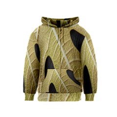 Yellow Leaf Fig Tree Texture Kids  Zipper Hoodie