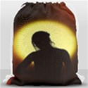 Silhouette Woman Meditation Drawstring Bag (Large) View1