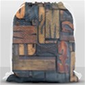 Letters Wooden Old Artwork Vintage Drawstring Bag (Large) View1