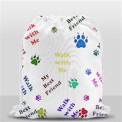 Animals Pets Dogs Paws Colorful Drawstring Bag (small)