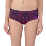 Retro Flower Pattern Design Batik Mid-Waist Bikini Bottoms