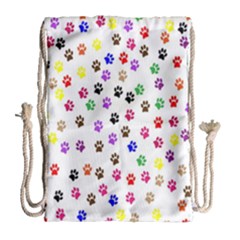 Paw Prints Background Drawstring Bag (large)