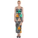Abstract Geometric Triangle Shape Fitted Maxi Dress View1