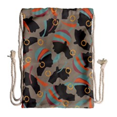 African Women Ethnic Pattern Drawstring Bag (large)