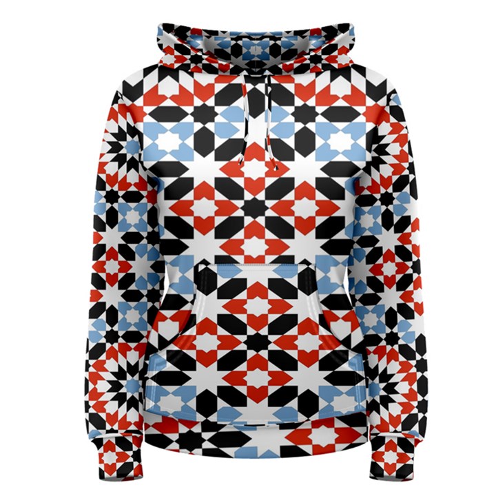 Morrocan Fez Pattern Arabic Geometrical Women s Pullover Hoodie