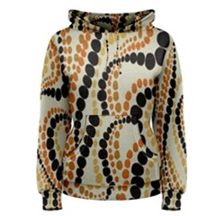 Polka Dot Texture Fabric 70s Orange Swirl Cloth Pattern Women s Pullover Hoodie