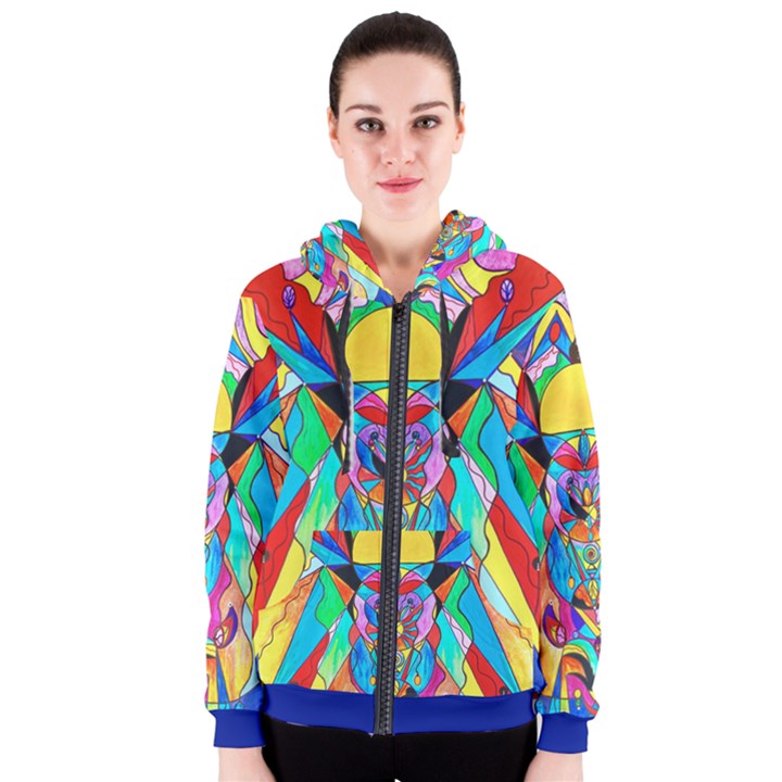 Arcturian Metamorphosis Grid - Women s Zipper Hoodie