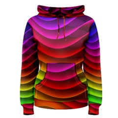 Spectrum Rainbow Background Surface Stripes Texture Waves Women s Pullover Hoodie