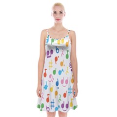 Musical Notes Spaghetti Strap Velvet Dress