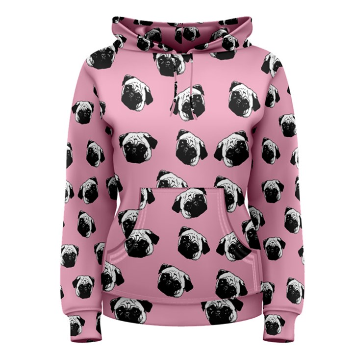 Pug dog pattern Women s Pullover Hoodie