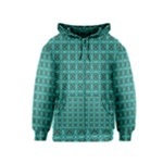 Turquoise Damask Pattern Kids  Zipper Hoodie