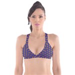 Blue Geometric Losangle Pattern Plunge Bikini Top
