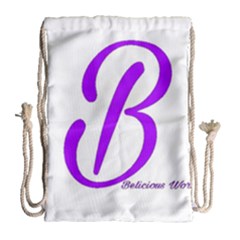 Belicious World  b  Coral Drawstring Bag (large)