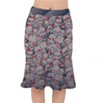 Dark Dots Horror Black Short Mermaid Skirt