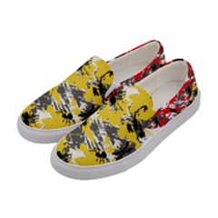  Yellow & Gray Insects Patterns Women s Canvas Slip Ons
