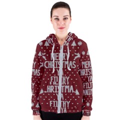 Ugly Christmas Sweater Women s Zipper Hoodie