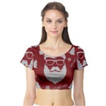 Ugly Christmas Sweater Short Sleeve Crop Top