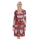 Ugly Christmas Sweater Long Sleeve Velvet Front Wrap Dress