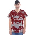Ugly Christmas Sweater Men s V-Neck Scrub Top