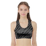 Tribal Stripes Pattern Sports Bra with Border