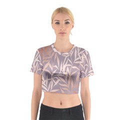 Rose Gold, Asian,leaf,pattern,bamboo Trees, Beauty, Pink,metallic,feminine,elegant,chic,modern,wedding Cotton Crop Top