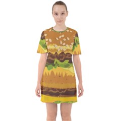 Burger Sixties Short Sleeve Mini Dress