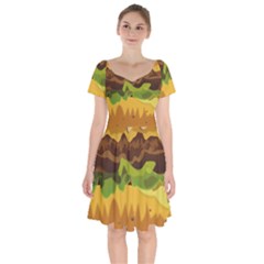 Burger Short Sleeve Bardot Dress