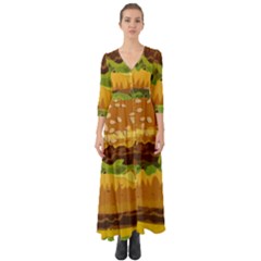 Burger Button Up Boho Maxi Dress