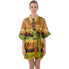 Burger Quarter Sleeve Kimono Robe