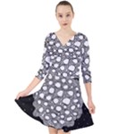 Strange Planet Quarter Sleeve Front Wrap Dress	