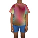Colorful Colors Wave Gradient Kids  Short Sleeve Swimwear
