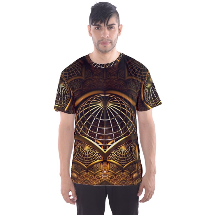 Fractal 3d Render Design Backdrop Men s Sports Mesh Tee
