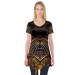 Fractal 3d Render Design Backdrop Short Sleeve Tunic 