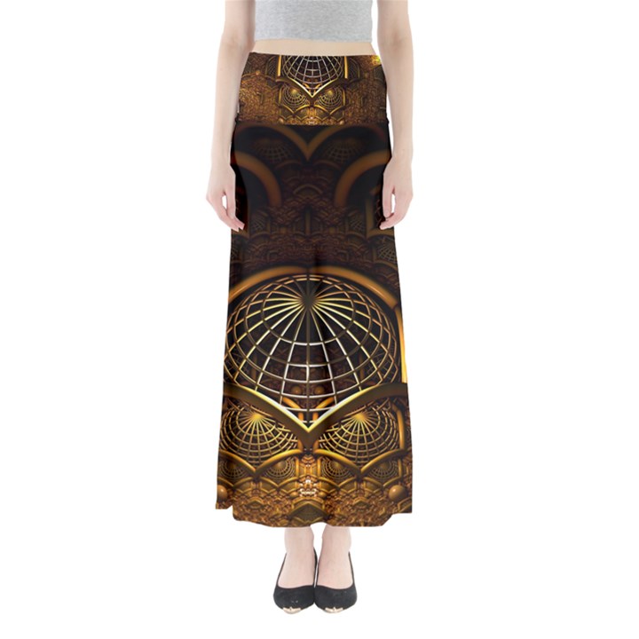 Fractal 3d Render Design Backdrop Full Length Maxi Skirt