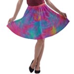 Abstract Fantastic Fractal Gradient A-line Skater Skirt