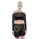 Fractal Colorful Pattern Fantasy Off Shoulder Top with Mini Skirt Set View1