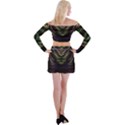 Fractal Colorful Pattern Fantasy Off Shoulder Top with Mini Skirt Set View2