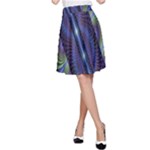 Fractal Blue Lines Colorful A-Line Skirt