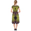 Fractal Multi Color Geometry Cap Sleeve Front Wrap Midi Dress View2